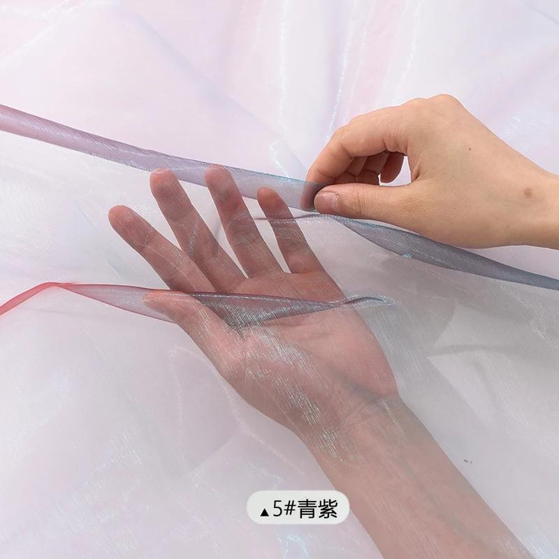 Encrypt Transparent Sparkling Phantom Organza Fabric For Wedding Decoration, Headbands, Stage Dresses, Handmade DIY Fabric