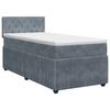 Box Spring Bed with Mattress Dark Gray 90 X 190 Cm Velvet
