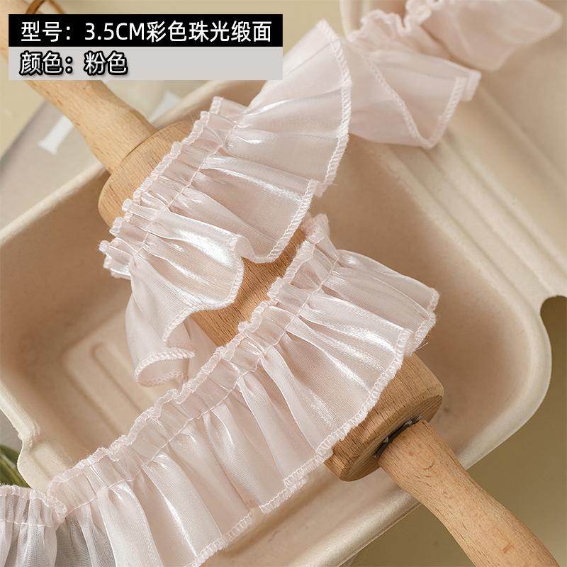 

2/10 метров черная оборка кружевная отделка 35 мм шириной швейные ленты для рукоделия, платья для вечеринки, DIY принадлежности, домашний декор, аксессуары для рукоделия 2Meters светло-розовый