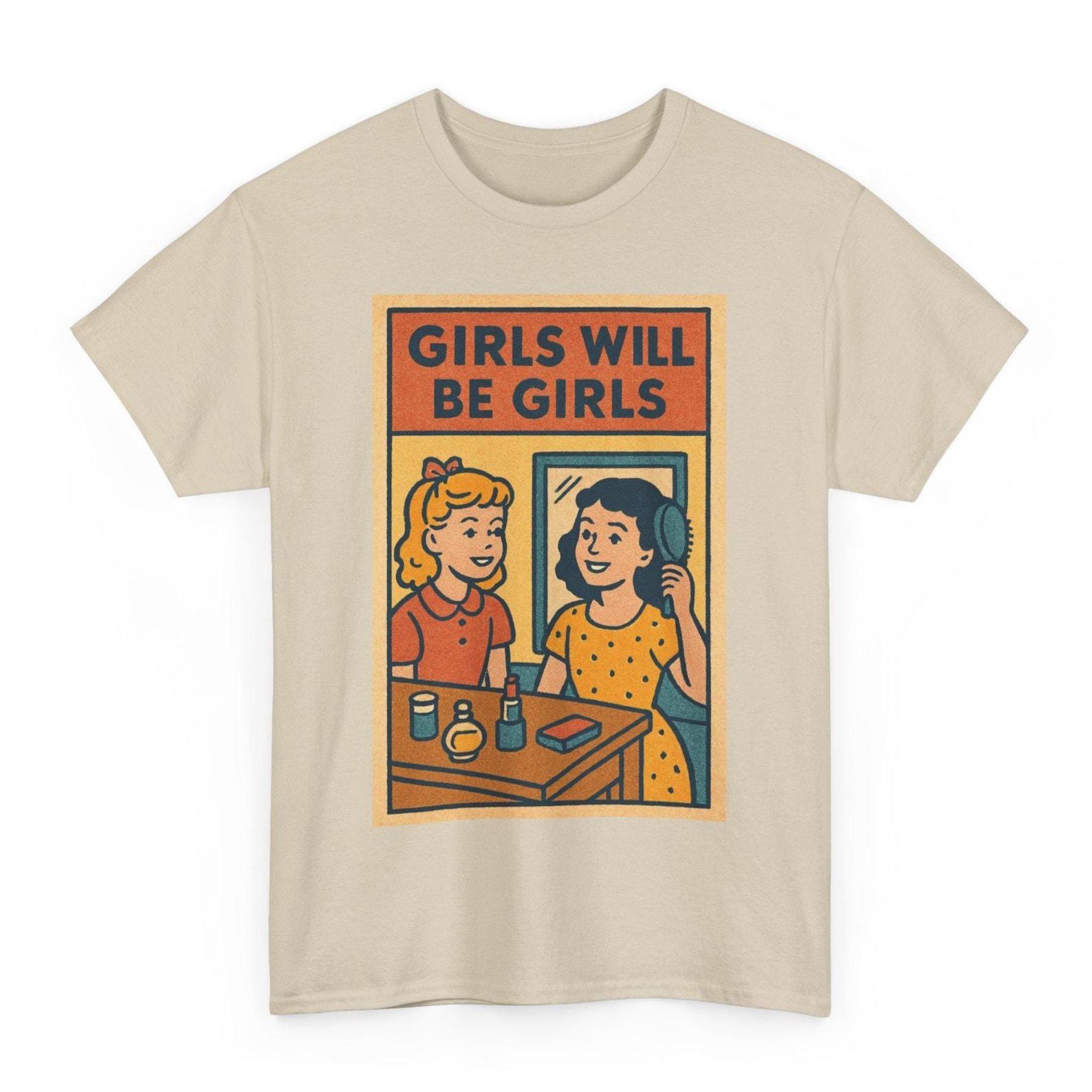 Girls Will Be Girls Retro Comic T-Shirt: Feminist Pop Art Graphic Tee L