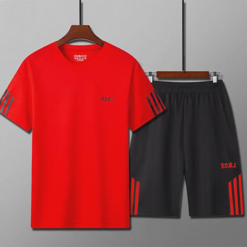 Schnell trocknendes Sportshorts- und locker sitzendes T-Shirt-Set für Herren für Fitness, Sommersport, Basketball und Laufen.