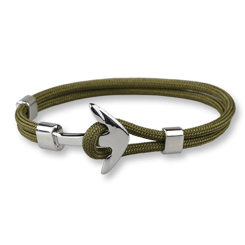 2018 Hot Selling SH Silver Anchor Paracord Bracelet for Couples