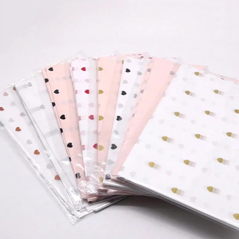 10 Sheets/lot 50*70 Cm Gift Wrapping Paper DIY Handmade Craft Star Love Dot Pattern Tissue Paper Floral Packaging Material