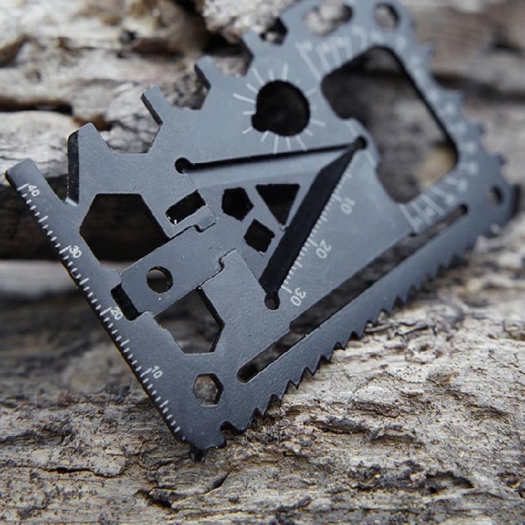 כלי שילוב רב-תכליתי להישרדות 18 ב-1 מפלדת אל-חלד כלי רב-שימושי בגודל כיס כרטיס אשראי כלי כרטיס אשראי קל לשימוש