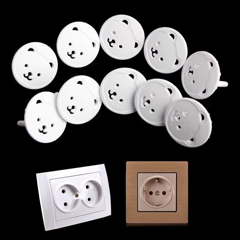 5/10Pcs Plugs Protector Cover Switch Covers Cute Bear Power Socket Cover Plugs Cover Child Safety Protector Proof Electric