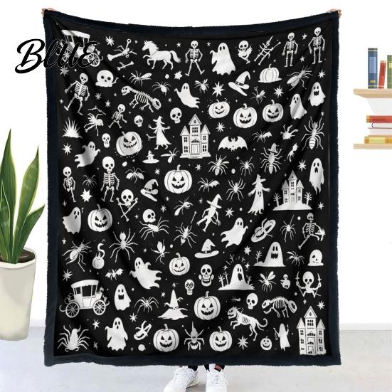 DIY Coloring Projects for Teens Halloween Blanket Throw Blanket with Ghost Patterns Color Your Artistic Bedroom Decor Accessories Own Washable Cozy