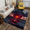Surreal sunset cosmic ocean devastation carpet Yoga living room room decor children's crawling mat doormat area rug
