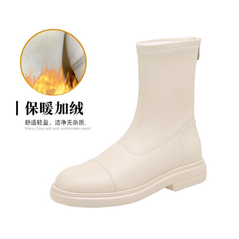 Skinny boots Women's British elastic socks boots Skinny short boots New women's boots Single boots Flat Martin boots