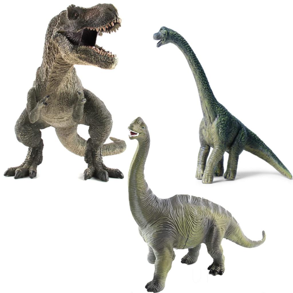 UTST Dinosaur Toys Brachiosaurus and Tyrannosaurus Figures for Dinosaurs Brachiosauruses Green 6+ (2 + Trex)