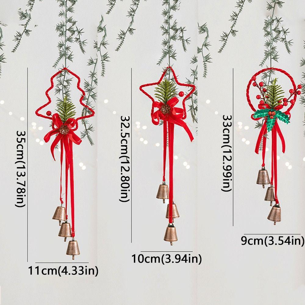 Iron Retro Christmas Bells Red Xmas Tree Hanging Bells Exquisite Christmas Chime Bells  Car Holiday