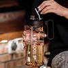 1pc Portable 1500ml Water Bottle Large Capacity Plastic Straw Water Cup Drink Bottle  For Outdoor Sports Fitness