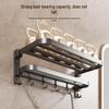 Gun Gray No-Drill Bathroom Towel Rack & Toilet Storage Set