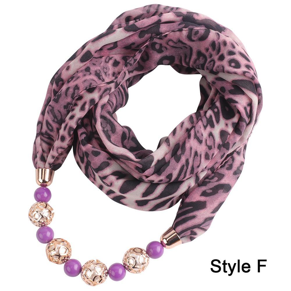 Leopard Print Chiffon Scarf Pearl Bead Chain Sun Protection Chiffon Hijabs Chiffon Gradient Shawl Women s Accessories