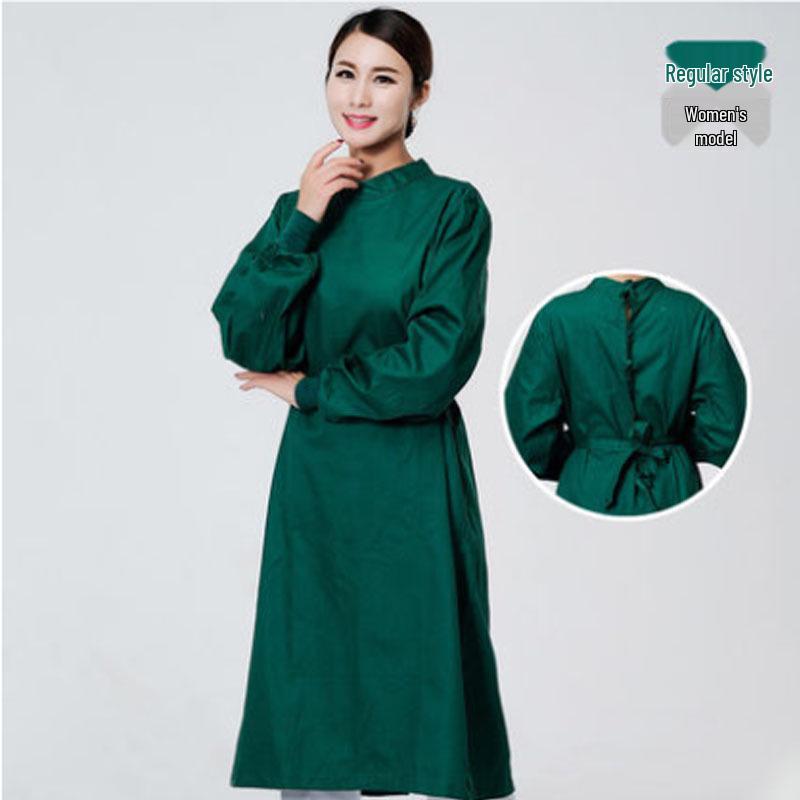 

Унисекс Хлопковый Хирургический Костюм с Длинным Рукавом – Полное Покрытие Темно-зеленый или Светло-голубой S