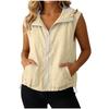 Women Sleeveless Zip Up Hooded Vest Jacket with Pockets Lightweight Casual Outerwear Drawstring Hem Design
