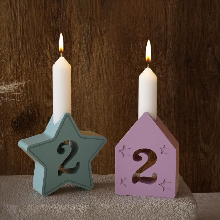 4pcs Flexible Sturdy Silicone Mold Accessory for Crafting Number Candle and Decorative Pieces for Family Gatherings