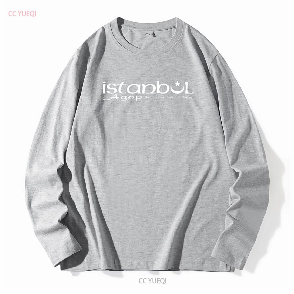 Istanbul Agop Drums Cymbals Logo T-shirt Nera da Uomo Taglia S 5XL vintage Lavata Versatile Unisex Casual uomo Elastica
