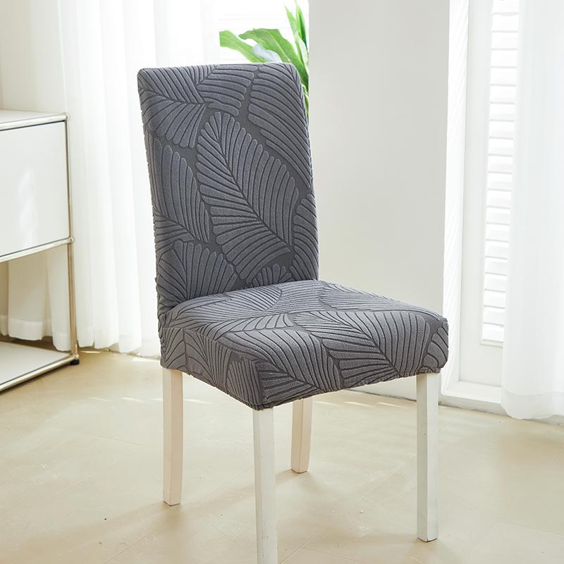 1pc Jacquard Solid Color Dining Chair Cover Elastic Dustproof Seat Slipcover Anti-dirt Anti-cat Scratches Chair Case for Wedding