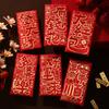 6pcs Solid Chinese New Year Red Envelope Hot Stamping Red Packet Cartoon Lucky Money Bag  Kids
