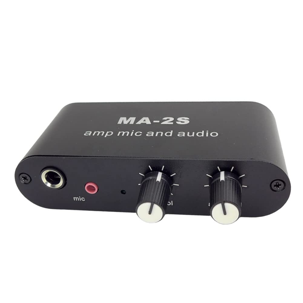 Dovhmoh Condenser Microphone Amplifier Headphone Amplifier Music Audio Preamplifier Mixing Board 3.5mm MA-2S