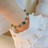 Clover*Hetian jade four-leaf clover bracelet, lucky niche design, new model that enhances complexion