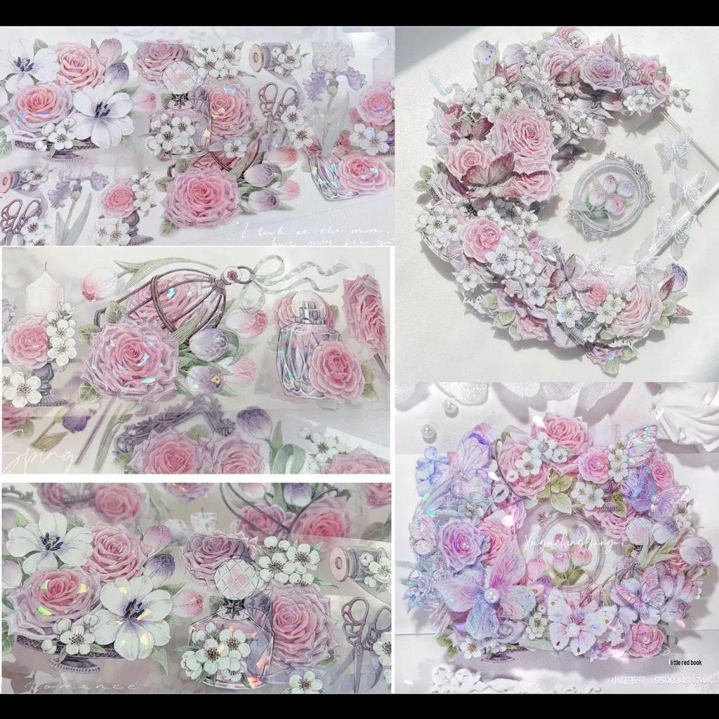 Falling Sunset Tide Washi Tape & Stickers for Journals: Flowing Hemp Ancient Style