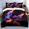 Fiery Phoenix Themed Art Set  Kid'S And Adults' Bedroom Decor, Exquisite Three-Piece Bedding Set Gift