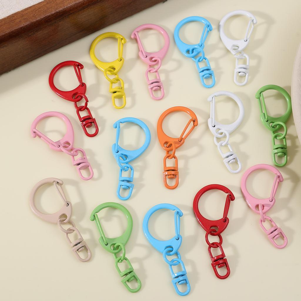 10/50pcs Colorful 20mm Keyring Lobster Clasp Hook Connectors for DIY Keychain Connector Key Ring Jewelry Making Accessories