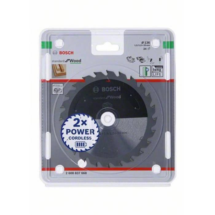 Bosch Lame de scie circulaire Standard for Wood pour scies sans fil 140 x 1,5-1 x 12,7 T24 - 2608837668