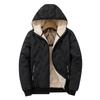 Mens Hooded Winter Puffer Jacket Warm Fleece Lined Cotton Coat Oversized Fit Daily Wear