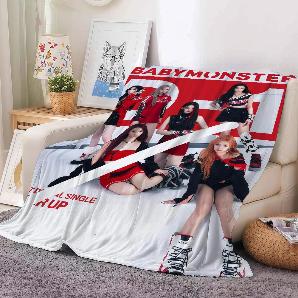 

Kpop Девушки B-Babymonster Плед Drip Теплый и Мягкий Подходит для Спальни Гостиной Дивана Кровати Офиса Путешествий Кемпинга 30x40in