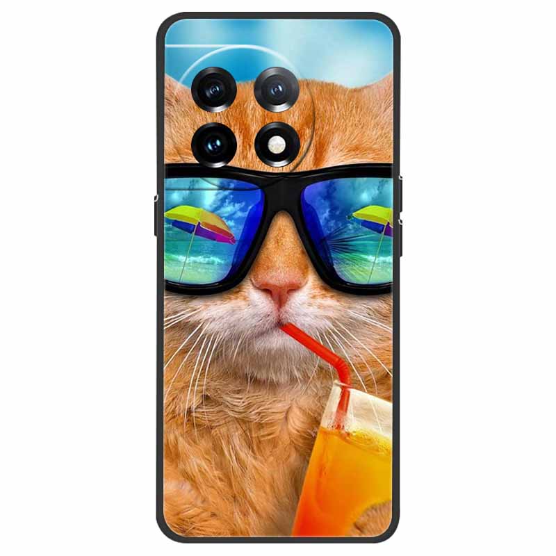 

For OnePlus 11 Case OnePlus11 5G Shockproof Soft Silicone TPU Back Cover For OnePlus 11 One Plus 11 5G Phone Cases Cute Cat Wolf For OnePlus 11