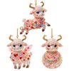 Shining Goat Pendant 2D Flat Animal Hanging Decoration New Christmas Tree Ornament  Bag Charms
