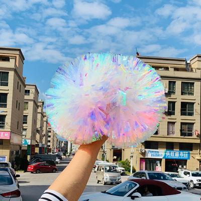 Rainbow Matte Pom Poms Colorful Hand Flowers Cheer Props Sports Meeting Accessories Aerobics Dance Ornaments Vivid Stage Tools