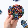 Flexible Headband Ethnic Style Iron Wire Hair Rope Set High Ponytail Spiral Lock Colorful Dirty Braid Long Hair Strands