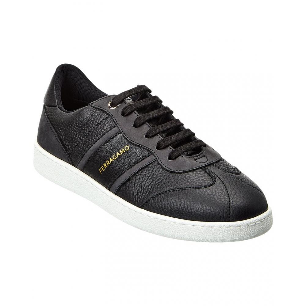 

Salvatore Ferragamo Ferragamo Achille Leather Sneaker Black US 7.5/Wide
