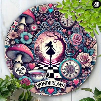 Vintage Metal Tin Sign Wonderland Wall Art Home Decor Gift Halloween Cafe Bar