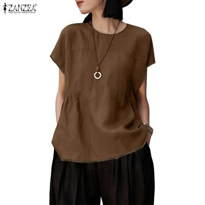 Damen Casual Rundhals Einfarbige Sommer Kurzarm T-Shirts