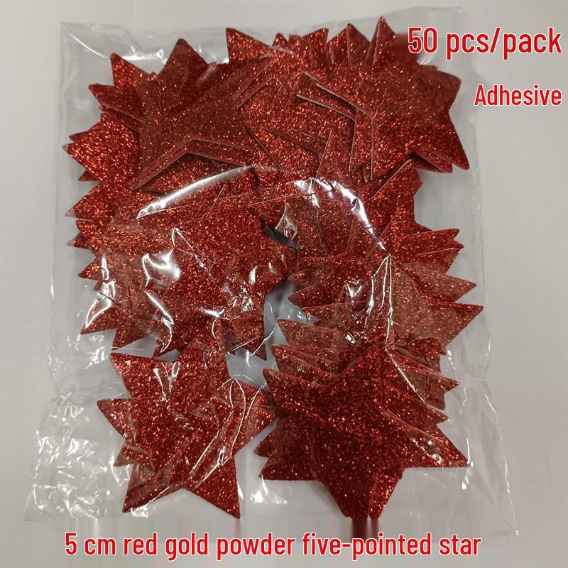 Gold Glitter Five-Pointed Star Foam Stickers for Kindergarten - Small EVA Geometric Shapes