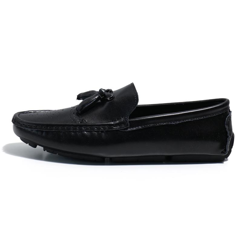 

Мужская повседневная обувь из натуральной кожи, без застежек, для прогулок, свадебных вечеринок, для мужчин, модельные туфли, ленивые мокасины для вождения 48 чёрный