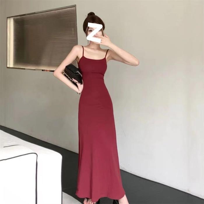 

Spice Girl High Waist Suspender Dress Women s Summer New Waist Skinny Shoulder Shoulder Inside Bottom Knee Dress XXL