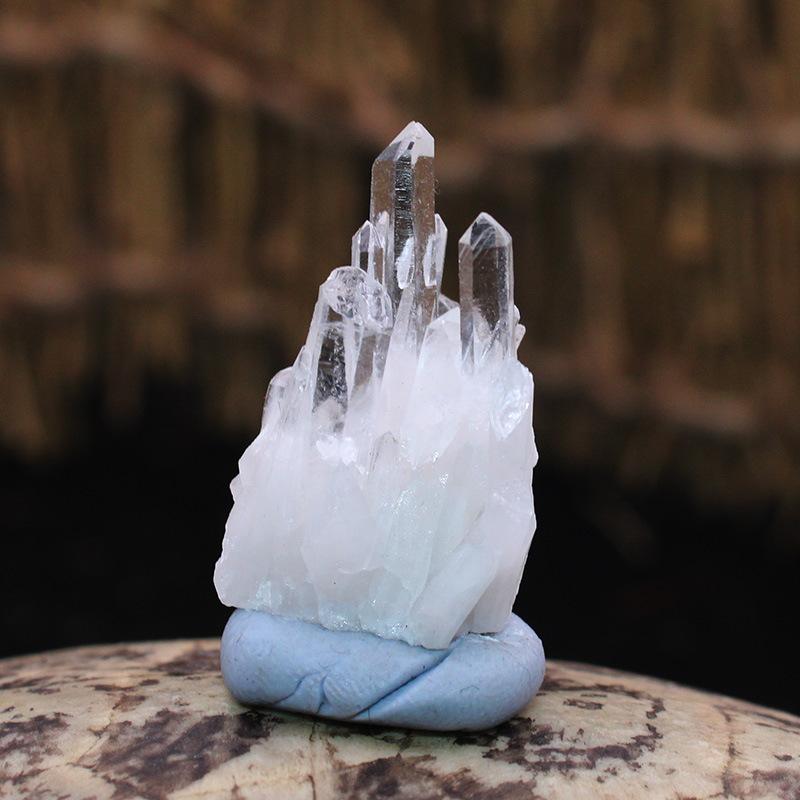 Natural Clear White Quartz Crystal Cluster Geode Energy Healing Gemstones Raw Minerales Specimen Home Decor 2-3cm