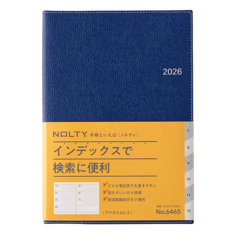 NOLTY Planner 2026 A5 Weekly Access 2 Navy 6465 December (Starts 2025)