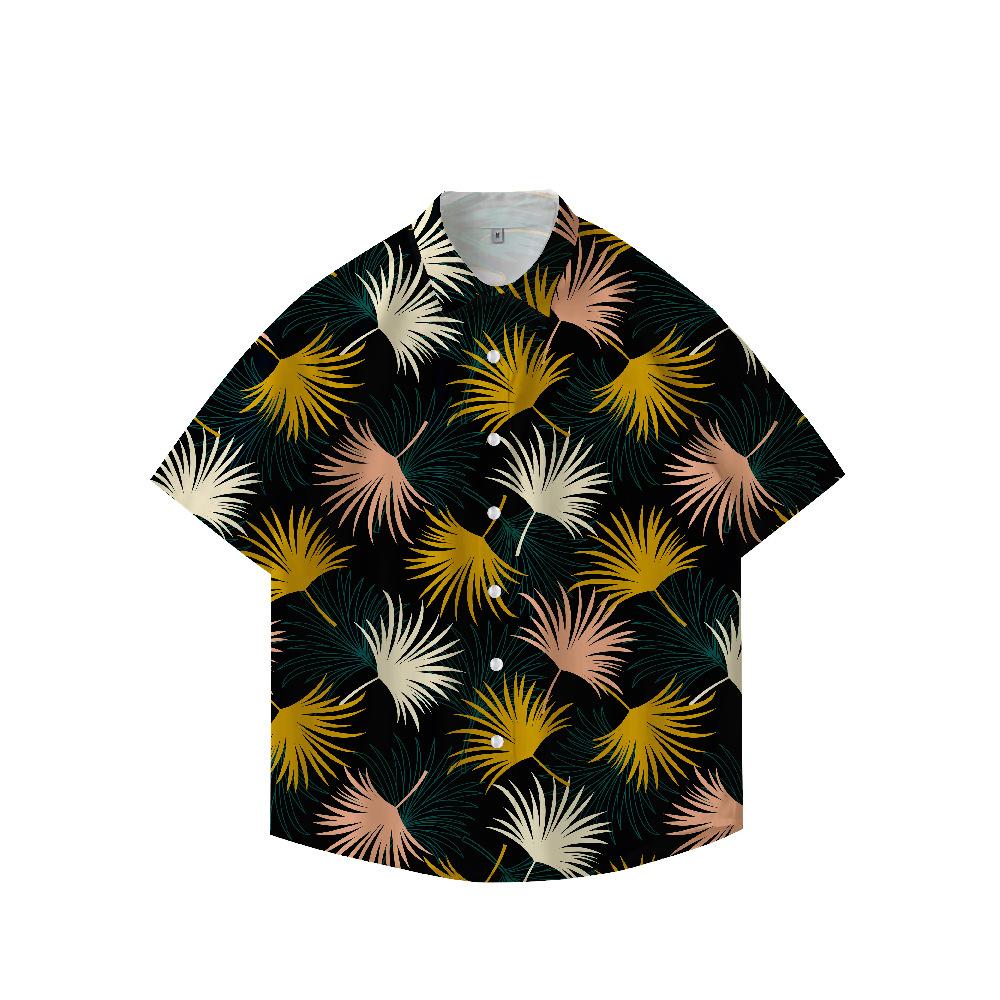 Summer 3D Printed Short Sleeve Flower Shirt Men'S Vintage Hawaiian Beach Casual Loose Men'S Large Size Shirt