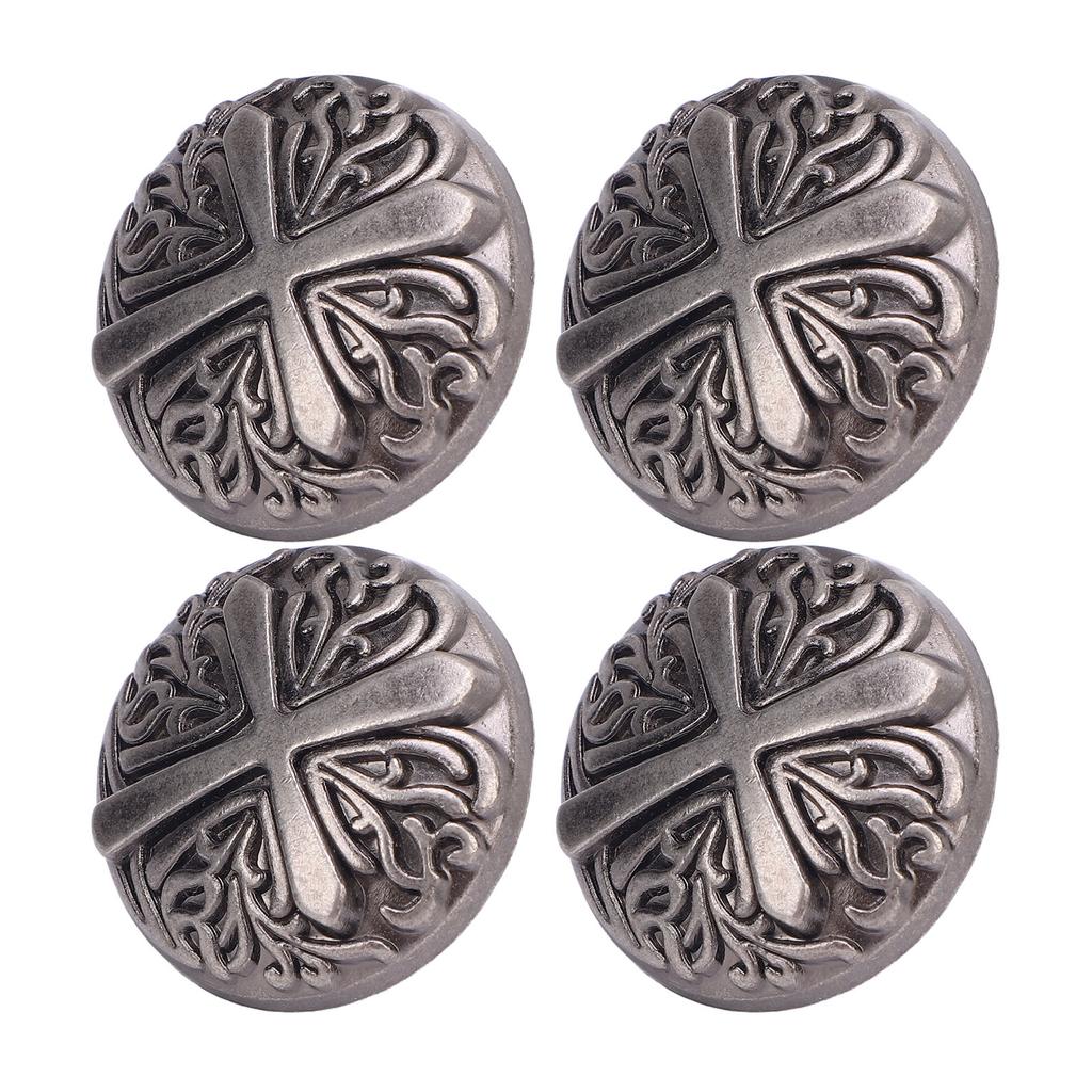 10 Sets Rivet and Screw 30mm Round Rivet Buttons 7mm Crossed Screws for Leather Collar Belts Handbag