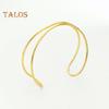 2 Pcs Women Bracelets Double-layer Open Adjustable Polished Anti-slip Exaggerated Style Solid Color Metal Arm Cuffs Lady Jewelry