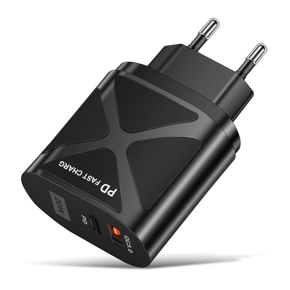 USB Travel Charger 5V/9V/12V with PD20W & QC3.0 Fast Charging - US/EU/UK Standard