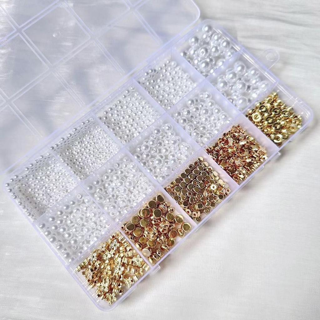 Diy Necklace Loose Beads Handmade Pearl Set Beaded Accessories Bracelet Square Accessories Bracelet