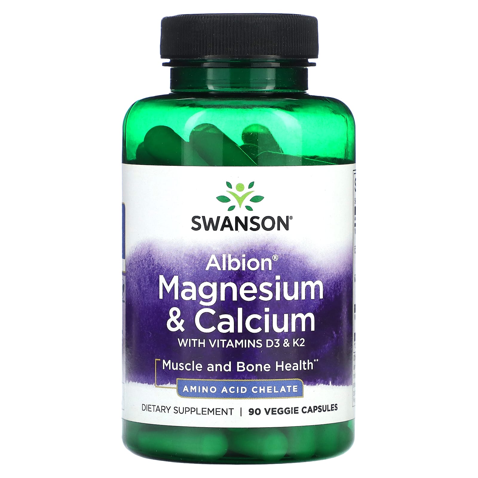 

Albion, with Magnesium & Calcium, Vitamin D3 & K2, 90 Veggie Caps