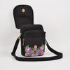 Vintage Chinese Style Embroidered Canvas Crossbody Bag With Multiple Pockets For Daily Use